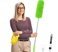Spolverino telescopico lavabile, spazzola allungabile fino a 245 cm, con asta pieghevole, scopa per ragnatele per soffitti alti, ventilatore a soffitto, ragnatele