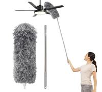 Spolverino telescopico, lavabile, spolverino per polvere, allungabile lungo 2,5 m, ragnatele, soffitti alti, ventilatore a soffitto