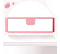 Sponda Da Letto Pieghevole Barriera Letto per bambini, Sollevamento Verticale, Sponda letto anti caduta con rete ariosa, Facile da montare,1,8 m-rosa