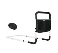 Sponda letto anziani - lunghezza regolabile 78-95 cm & altezza 43-53 cm | Maniglione da letto in acciaio al carbonio, 150 kg, impugnature antiscivolo & tasca doppia | Sicurezza per adulti e anziani