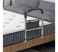 Sponda letto con borsa portaoggetti, accessorio portatile per prevenzione delle cadute per anziani, anziani e adulti in recupero, tre binari per la sicurezza