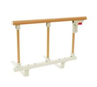 Sponda per letto per anziani, 68 x 44 cm, protezione anticaduta, pieghevole | pieghevole con un clic, guida da 40 cm, 3 aste verticali, pulsante rosso, fori preforati, per bambini, anziani e cura