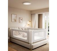 Sponda per letto per bambini piccoli, con altezza regolabile, facile da montare, guide laterali per letto singolo, matrimoniale, king size, grigio, 1 lato, 190 cm di lunghezza x 28 cm di altezza