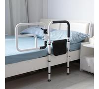 Sponde Letto Anziani Anticaduta, barra di sostegno del letto regolabile con tasca portaoggetti, per anziani, portatori di handicap - Assistenza per salire e scendere dal letto a casa - Adatta alla mag