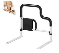 Spondine Per Letto Per Anziani,Tasca Portaoggetti,Supporto Laterale,Sponde Sicurezza Regolabili In Altezza,Sponda Del Letto,Ausilio Ideale La Mobilità,Per Donne Incinte,Anziani,Disabili(Style A,Black)