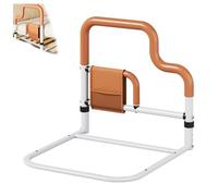 Spondine Per Letto Per Anziani,Tasca Portaoggetti,Supporto Laterale,Sponde Sicurezza Regolabili In Altezza,Sponda Del Letto,Ausilio Ideale La Mobilità,Per Donne Incinte,Anziani,Disabili(Style B,Orange