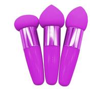Sponge di base: pasta sfoglia per trucco ad alta densità, frullatore di bellezza, spugna per manico ergonomico | 3PCS Miscelazione di spugne versatili con uso umido e secco, applicatore cosmetico prof