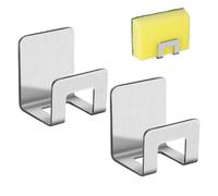 Sponge Drain Rack - Stainless Steel Sink Holder, Rust Resistant Material, Compact Design, Strong Adhesive Back | Dishcloth Organizer for Kitchen, Bathroom, Cleaning Supplies