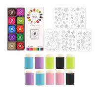 Sponge Painting Set 20 Colors, Dauber Kit with Stencils Arts, Crafts, Drawing, Journaling, Perfect for Creative Expression, Fun Painting Tool for Kids and Adults, Ideal for Project
