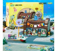 Spongebob building block cartone animato Krusty Krab ristorante creativo modello di scena Patrick Star assemblaggio giocattolo regalo di compleanno per bambini