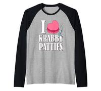 Spongebob I Heart Krabby Patties Plankton Valentine's Day Maglia con Maniche Raglan