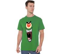 Spongebob Plankton Sinister Face T-Shirt Unisex, Verde Kelly, XL