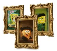 SpongeBob Set di 3 poster in stile Van Gogh & Rembrandt - Immagini artistiche DIN A4 per adulti - Elegante decorazione da parete e idea regalo per gli appassionati di SpongeBob