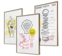 SpongeBob Set di 3 poster - Krusty Krab Dinerlook immagini per la cucina pop, decorazione da parete