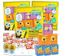 Spongebob - Set di 60 scatole per bomboniere con adesivi, tatuaggi e timbri, per feste di compleanno per bambini, scatole premio Spongebob Squarepants