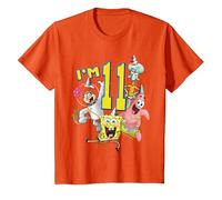 Spongebob Squarepants 11th Birthday Today I'm 11 Maglietta, Bambini, Arancio, 4 Anni