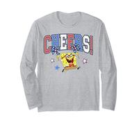 Spongebob Squarepants 4th of July Cheers! Red White & Blue Maglia a Manica