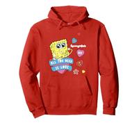Spongebob Squarepants all You Need Is Love Valentine's Day Felpa con Cappuccio