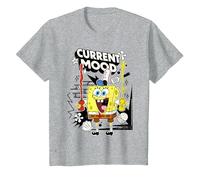 Spongebob Squarepants Attuale Mood Bambini Maglietta, Bambini, Grigio Melange, 10 Anni
