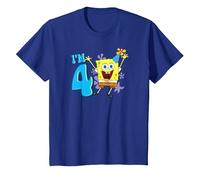 Spongebob Squarepants Birthday Hat, I'm 4 Maglietta, Bambini, Blu Reale, 3 Anni