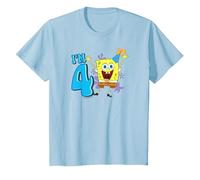 Spongebob Squarepants Birthday Hat, I'm 4 Maglietta, Bambini, Celeste, 3 Anni