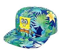 Spongebob Squarepants Cappellino da Baseball, Cappello Regolabile con Visiera Curva Tropicale, Blu e Verde, Taglia Unica, Multi, Taglia Unica