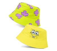 SPONGEBOB SQUAREPANTS Cappello alla pescatora per adulti, reversibile, giallo, per uomini e donne, con personaggio multicolore in spugna Bob e Patrick Star, copricapo estivo su entrambi i lati, regalo