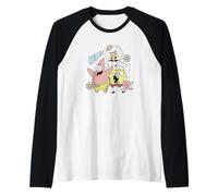 Spongebob Squarepants Chillin' Patrick Sandy Gary Group Maglia con Maniche Raglan