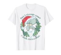Spongebob Squarepants Christmas Santa Hat Squidward Maglietta