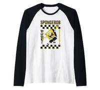 Spongebob Squarepants Dude! Checker Pattern Vintage Poster Maglia con Maniche Raglan