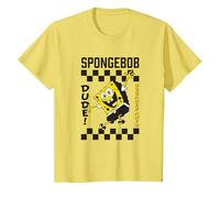 Spongebob Squarepants Dude! Checker Pattern Vintage Poster Maglietta, Bambini, Limone, 2 Anni