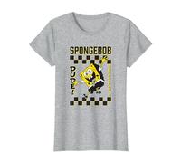 Spongebob Squarepants Dude! Checker Pattern Vintage Poster Maglietta, Donna, Grigio Melange, 3XL