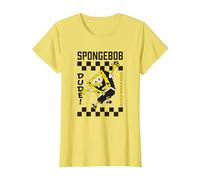 Spongebob Squarepants Dude! Checker Pattern Vintage Poster Maglietta, Donna, Limone, XL