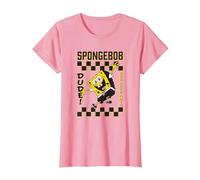 Spongebob Squarepants Dude! Checker Pattern Vintage Poster Maglietta, Donna, Rosa, M