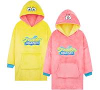 SPONGEBOB SQUAREPANTS Felpa con Cappuccio Oversize Bambino 7-13 Anni, Reversibile Coperta Indossabile, Regalo Ragazzo
