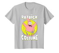 Spongebob Squarepants Halloween This Is My Patrick Costume Maglietta, Bambini, Argento, 3 Anni