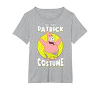 Spongebob Squarepants Halloween This Is My Patrick Costume Maglietta, Donna Plus-Size, Grigio Melange, 1X