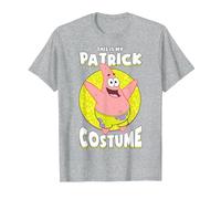 Spongebob Squarepants Halloween This Is My Patrick Costume Maglietta, Uomo, Grigio Melange, M