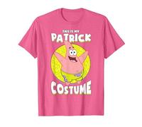 Spongebob Squarepants Halloween This Is My Patrick Costume Maglietta, Uomo, Rosa mélange, XXL