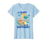 Spongebob Squarepants It's My 7th Birthday Group Shot Maglietta, Donna, Celeste, S