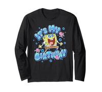 Spongebob Squarepants It's My Birthday Bold Bubble Letters Maglia a Manica
