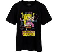 SpongeBob SquarePants - Maglietta "Not Afraid to Be Square" da uomo a manica corta NS7754 (3XL) (Nero)