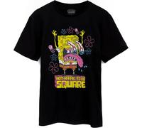 SpongeBob SquarePants - Maglietta "Not Afraid to Be Square" per bambini NS7238 (XL) (Schwarz)