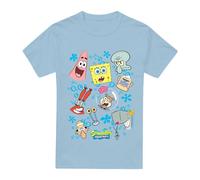 SpongeBob SquarePants Maglietta Volti dei Personaggi Uomo (TV6590)