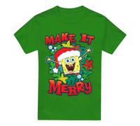 SpongeBob SquarePants Make It Merry Maglietta Natale Uomo (TV6416)