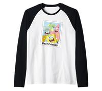 Spongebob Squarepants Migliori Amici Patrick Squidward Retro Maglia con Maniche Raglan