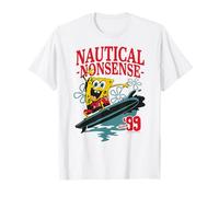 SpongeBob SquarePants Nautical Nonsense Surfing Cartoon Maglietta