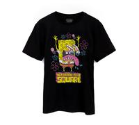 SpongeBob SquarePants Nero Not Afraid To Be Square T-shirt a maniche corte Uomin