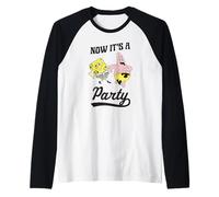 Spongebob Squarepants Now It's A Party Spongebob And Patrick Maglia con Maniche Raglan