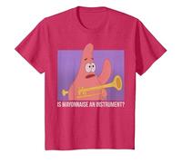 Spongebob Squarepants Patrick Is Mayonnaise An Instrument Maglietta, Bambini, Rosso mélange, 12 Anni